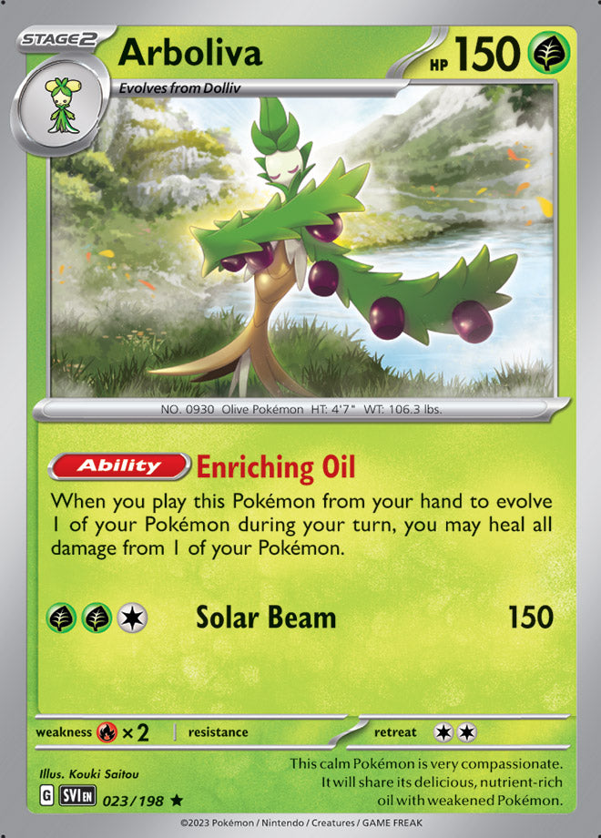 Arboliva 023/198 SV Scarlet and Violet Base Set Holo Rare Pokemon Card Kawaii Collector Arboliva 023/198 SV Scarlet and Violet Base Set Holo Rare Pokemon Card Kawaii Collector