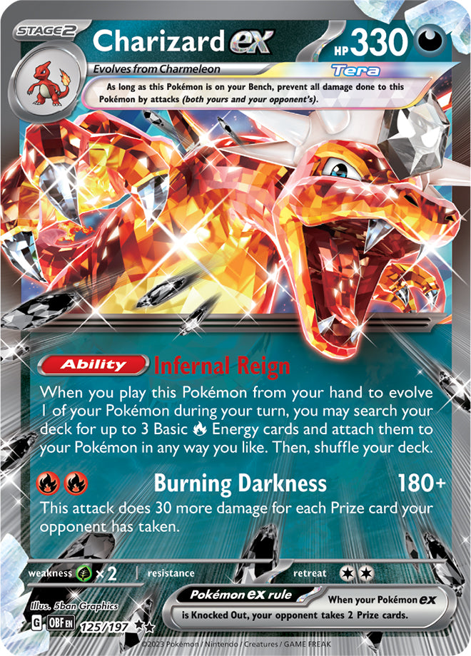 rarest charizard pokemon cards Charizard ex 125/197 SV Obsidian Flames Double Ultra Rare Pokemon Card – Kawaii Collector