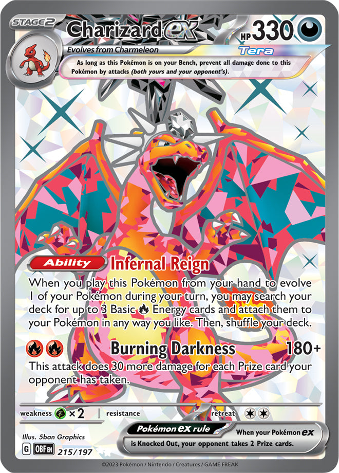 Charizard ex 215/197 SV Obsidian Flames Full Art Ultra Rare Pokemon Ca –  Kawaii Collector