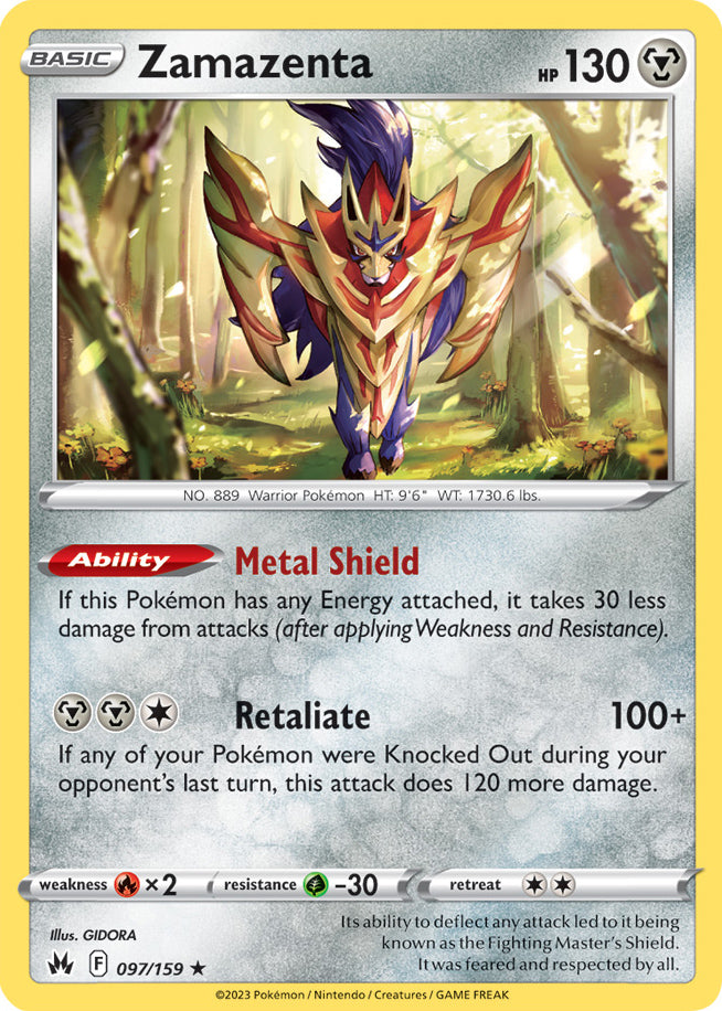Zamazenta 097/159 SWSH Crown Zenith Holo Rare Pokemon Card TCG