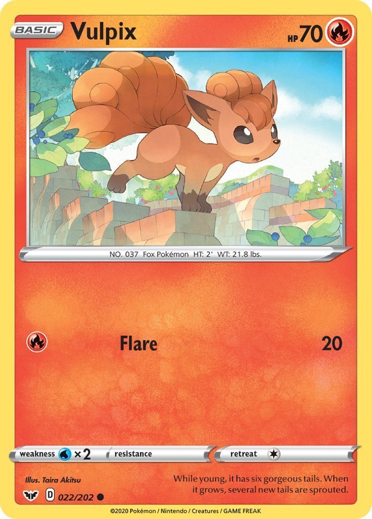 Vulpix 22/202 Sword & Shield Base Set Common Pokemon Card TCG