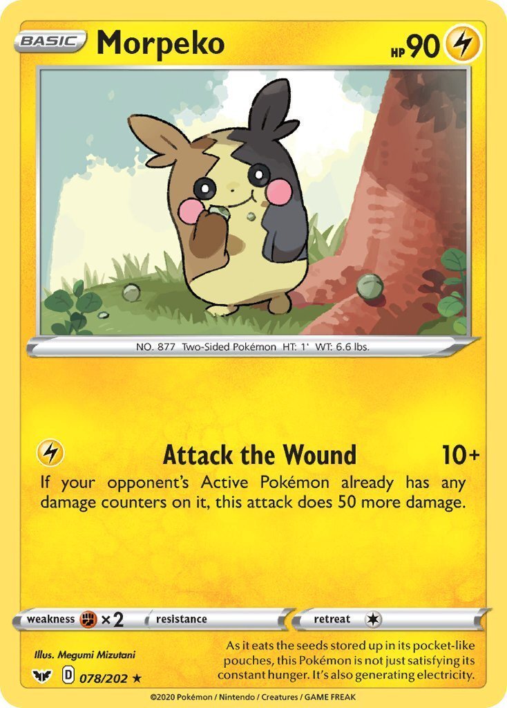 Morpeko 78/202 Sword and Shield Base Set Rare Pokemon Card TCG – Kawaii  Collector
