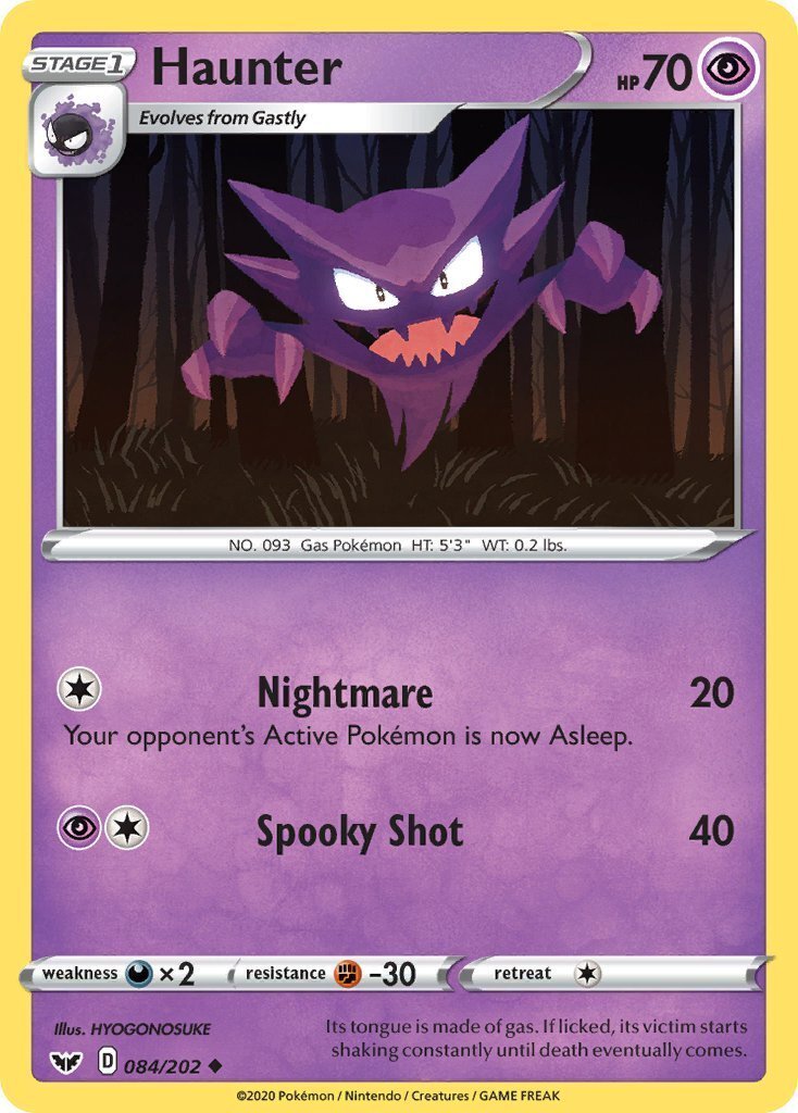 Haunter 84/202 Sword & Shield Base Set Uncommon Pokemon Card TCG – Kawaii  Collector