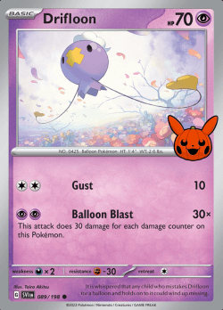 Drifloon 089/198 (Scarlet & Violet Base Set) Trick or Trade 2023 Common Pokemon Card TCG Near Mint