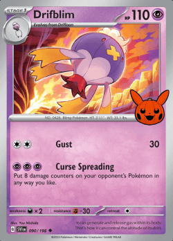 Drifblim 090/198 (Scarlet & Violet Base Set) Trick or Trade 2023 Uncommon Pokemon Card TCG Near Mint