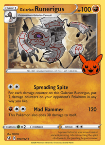 Galarian Runerigus 102/192(Rebel Clash) Trick or Trade 2023 Rare Pokemon Card TCG Near Mint