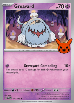 Greavard 104/198 (Scarlet & Violet Base Set) Trick or Trade 2023 Common Pokemon Card TCG Near Mint