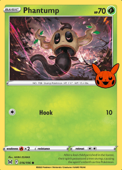 Phantump 016/196 Lost Origin Trick or Trade 2023 Common Pokemon Card TCG Near Mint