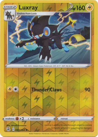 Luxray 93/264 SWSH Fusion Strike Reverse Holo Rare Pokemon Card TCG Near Mint