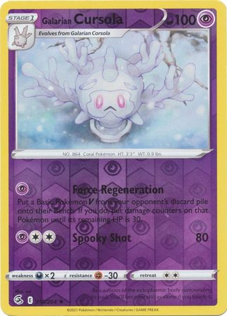 Galarian Cursola 118/264 SWSH Fusion Strike Reverse Holo Rare Pokemon Card TCG Near Mint