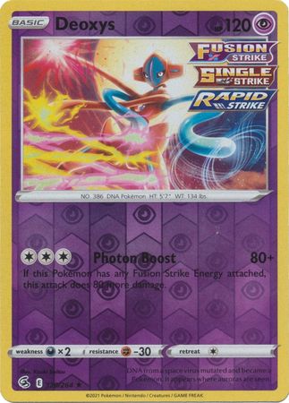 Deoxys 120/264 SWSH Fusion Strike Reverse Holo Rare Pokemon Card TCG Near Mint