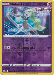 Meloetta 124/264 SWSH Fusion Strike Reverse Holo Rare Pokemon Card TCG Near Mint