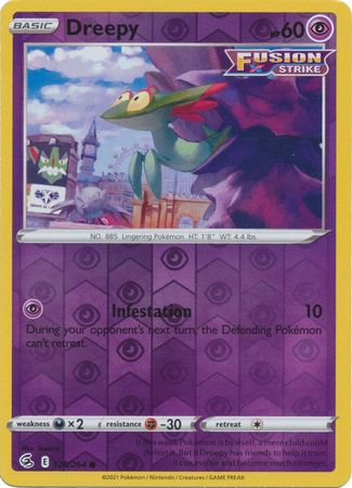 Dreepy 128/264 SWSH Fusion Strike Reverse Holo Common Pokemon Card TCG Near Mint