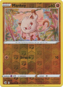 Mankey 133/264 SWSH Fusion Strike Reverse Holo Common Pokemon Card TCG Near Mint