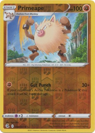 Primeape 134/264 SWSH Fusion Strike Reverse Holo Uncommon Pokemon Card TCG Near Mint 