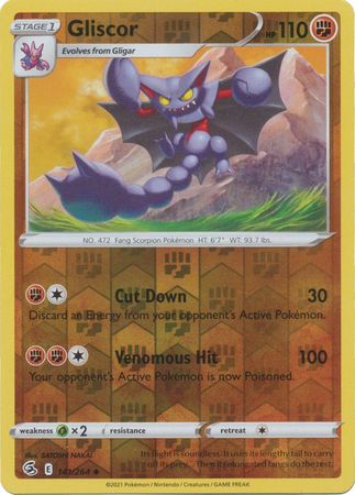 Gliscor 141/264 SWSH Fusion Strike Reverse Holo Uncommon Pokemon Card TCG Near Mint 