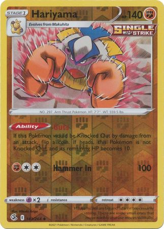 Hariyama 143/264 SWSH Fusion Strike Reverse Holo Uncommon Pokemon Card TCG Near Mint 