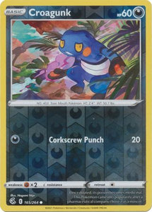 Croagunk 165/264 SWSH Fusion Strike Reverse Holo Common Pokemon Card TCG Near Mint