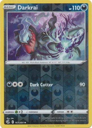 Darkrai 167/264 SWSH Fusion Strike Reverse Holo Uncommon Pokemon Card TCG Near Mint