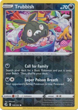 Trubbish 168/264 SWSH Fusion Strike Reverse Holo Common Pokemon Card TCG Near Mint