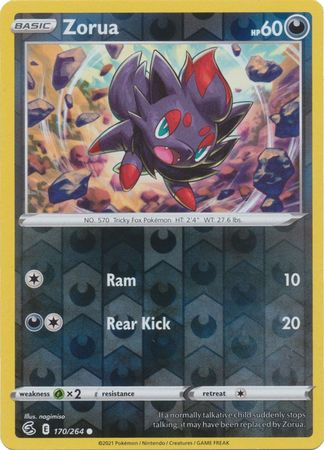 Zorua 170/264 SWSH Fusion Strike Reverse Holo Common Pokemon Card TCG Near Mint