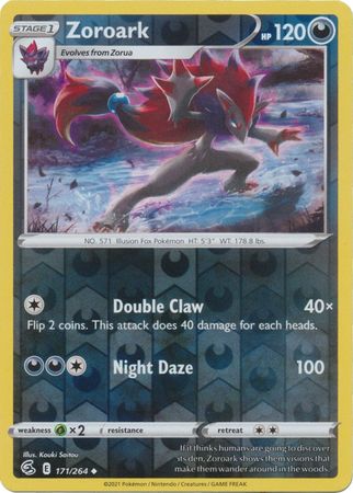 Zoroark 171/264 SWSH Fusion Strike Reverse Holo Uncommon Pokemon Card TCG Near Mint 