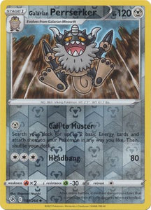Galarian Perrserker 181/264 SWSH Fusion Strike Reverse Holo Uncommon Pokemon Card TCG Near Mint 