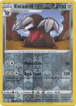 Excadrill 183/264 SWSH Fusion Strike Reverse Holo Uncommon Pokemon Card TCG Near Mint 