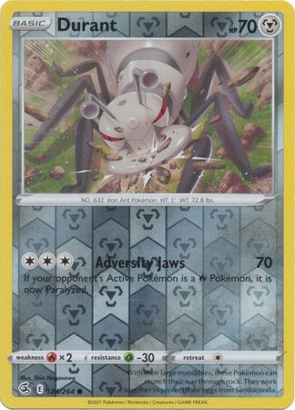 Durant 184/264 SWSH Fusion Strike Reverse Holo Common Pokemon Card TCG Near Mint