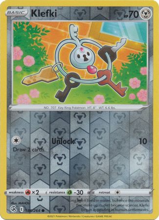 Klefki 186/264 SWSH Fusion Strike Reverse Holo Common Pokemon Card TCG Near Mint