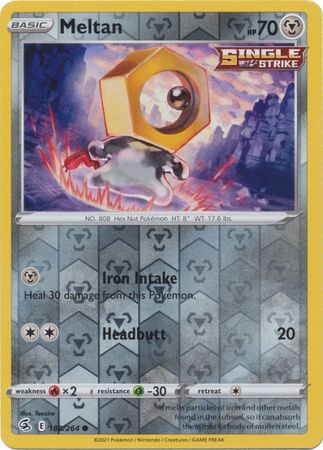 Meltan 188/264 SWSH Fusion Strike Reverse Holo Common Pokemon Card TCG Near Mint