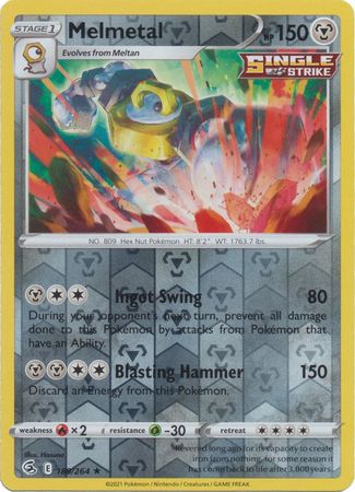 Melmetal 189/264 SWSH Fusion Strike Reverse Holo Rare Pokemon Card TCG Near Mint