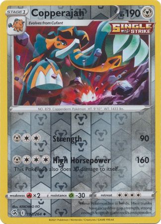 Copperajah 192/264 SWSH Fusion Strike Reverse Holo Uncommon Pokemon Card TCG Near Mint 