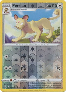 Persian 200/264 SWSH Fusion Strike Reverse Holo Uncommon Pokemon Card TCG Near Mint 