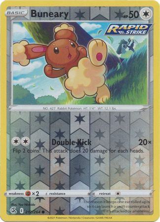 Buneary 212/264 SWSH Fusion Strike Reverse Holo Common Pokemon Card TCG Near Mint