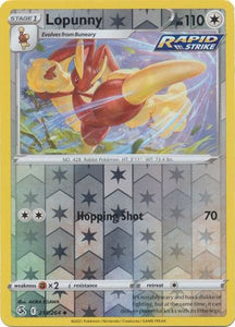 Lopunny 213/264 SWSH Fusion Strike Reverse Holo Uncommon Pokemon Card TCG Near Mint 