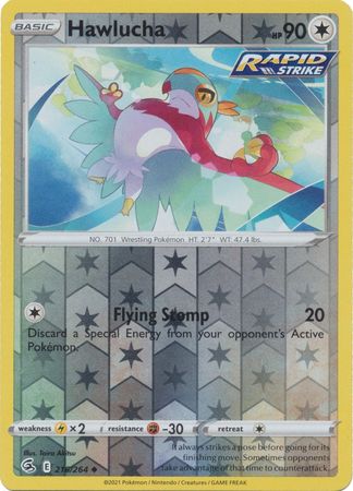 Hawlucha 216/264 SWSH Fusion Strike Reverse Holo Uncommon Pokemon Card TCG Near Mint 