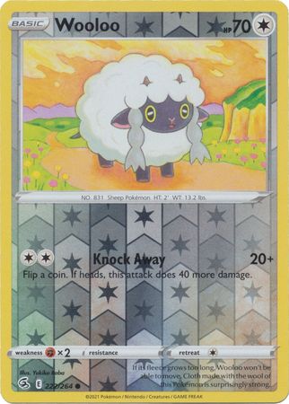 Wooloo 222/264 SWSH Fusion Strike Reverse Holo Common Pokemon Card TCG Near Mint