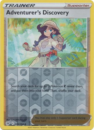 Adventurer's Discovery 224/264 SWSH Fusion Strike Reverse Holo Uncommon Pokemon Card TCG