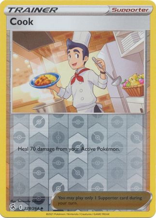 Cook 228/264 SWSH Fusion Strike Reverse Holo Uncommon Pokemon Card TCG