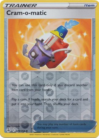 Cram-o-matic 229/264 SWSH Fusion Strike Reverse Holo Uncommon Pokemon Card TCG