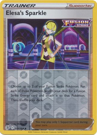 Elesa's Sparkle 233/264 SWSH Fusion Strike Reverse Holo Uncommon Pokemon Card TCG