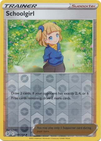 Schoolgirl 239/264 SWSH Fusion Strike Reverse Holo Uncommon Pokemon Card TCG