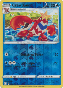 Crawdaunt 33/172 SWSH Brilliant Stars Reverse Holo Uncommon Pokemon Card TCG Near Mint 