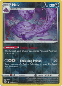 Muk 85/172 SWSH Brilliant Stars Reverse Holo Rare Pokemon Card TCG Near Mint