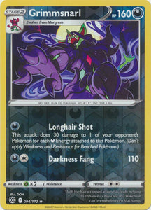 Grimmsnarl 94/172 SWSH Brilliant Stars Reverse Holo Rare Pokemon Card TCG Near Mint