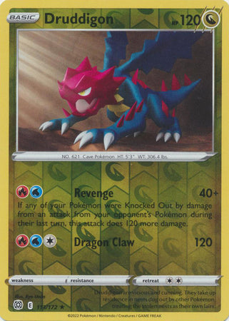 Druddigon 113/172 SWSH Brilliant Stars Reverse Holo Rare Pokemon Card TCG Near Mint