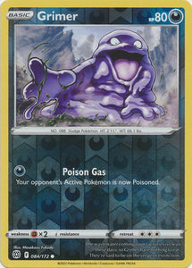 Grimer 84/172 SWSH Brilliant Stars Reverse Holo Common Pokemon Card TCG Near Mint