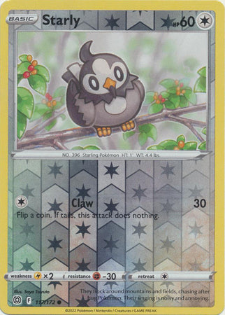 Starly 117/172 SWSH Brilliant Stars Reverse Holo Common Pokemon Card TCG Near Mint