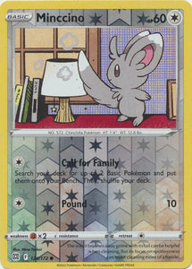 Minccino 124/172 SWSH Brilliant Stars Reverse Holo Common Pokemon Card TCG Near Mint